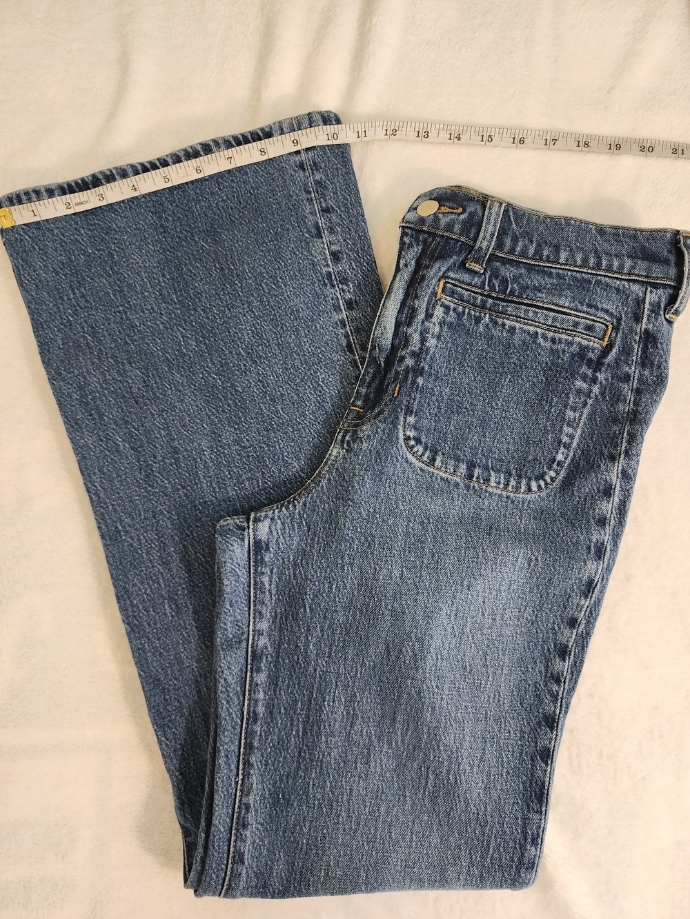 J.Crew 90s Flare Jeans Size 27 Medium Wash High Rise Retro Denim - Picture 10 of 11